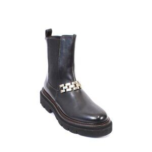 Luca Grossi 217 Black Leather Elastic Zip-Up Ankle Boots
